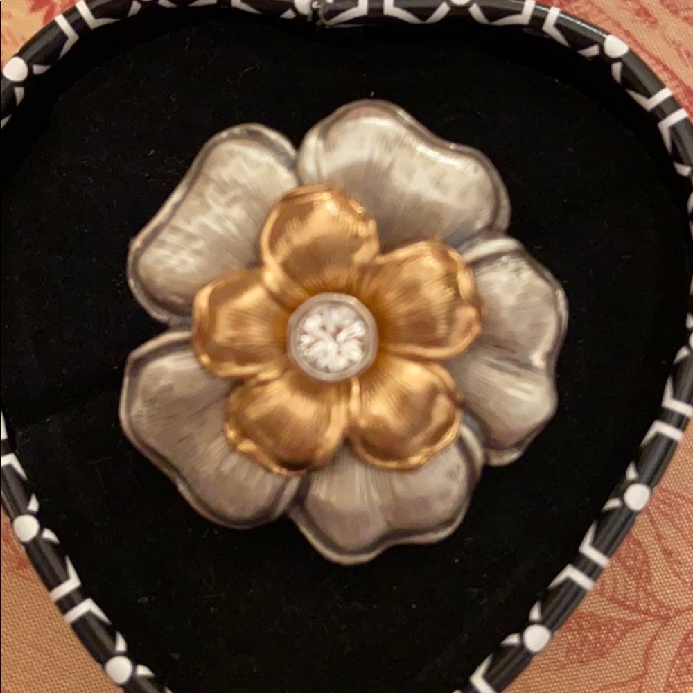 Brighton size 7 ring silver/gold with crystal